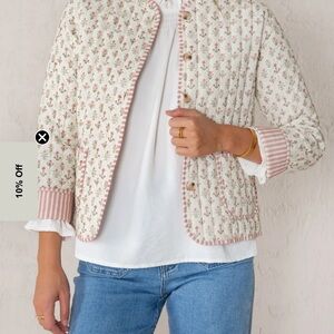 Chic Floral jacket - Cream and Pink